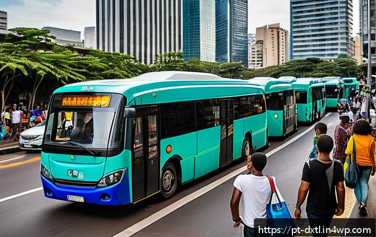 디지털 공유경제의 사례 비교 분석 - A vibrant urban scene in São Paulo, Brazil, showing diverse people using ride-sharing apps like Uber...